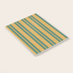 Classic Double Stripe Vertical Pattern in Teal Green and Ochre Mustard Notebook Gallery Image 3