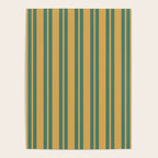 Classic Double Stripe Vertical Pattern in Teal Green and Ochre Mustard Poster Gallery Image 4