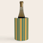 Classic Double Stripe Vertical Pattern in Teal Green and Ochre Mustard Wine Chiller Gallery Image 2