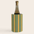 Classic Double Stripe Vertical Pattern in Teal Green and Ochre Mustard Wine Chiller Gallery Image 3