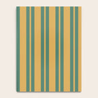 Classic Double Stripe Vertical Pattern in Teal Green and Ochre Mustard Notebook Gallery Image 4