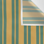 Classic Double Stripe Vertical Pattern in Teal Green and Ochre Mustard Wall Tapestry Gallery Image 3