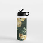 Large Watercolor Moths on Dark Green Background Water Bottle Gallery Image 1