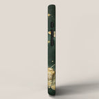 Large Watercolor Moths on Dark Green Background iPhone Case Gallery Image 2
