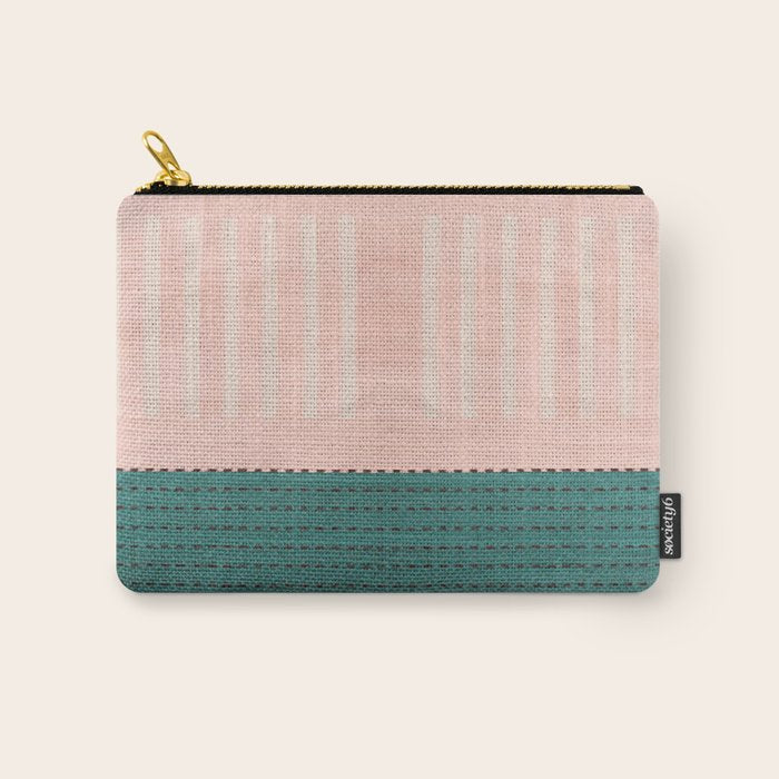N28 - Anthropologie Traditional Moroccan Style Pink Texture Carry All Pouch Gallery Image 1