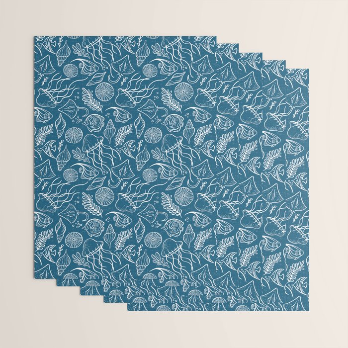 Sea Life - Marine Blue Wrapping Paper Gallery Image 3