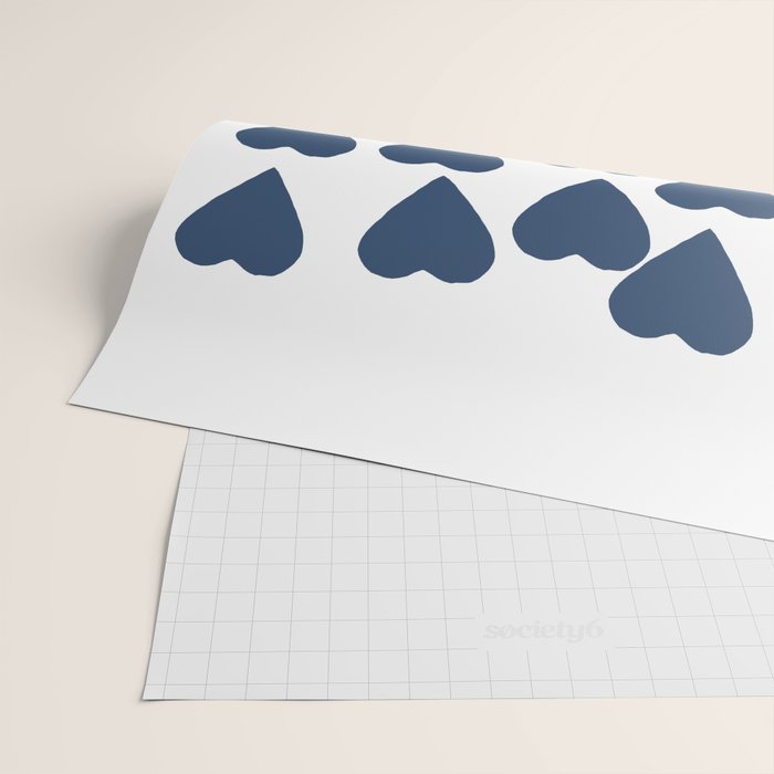 Hearts Navy Wrapping Paper Gallery Image 2