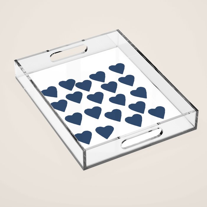 Hearts Navy Acrylic Tray Gallery Image 1