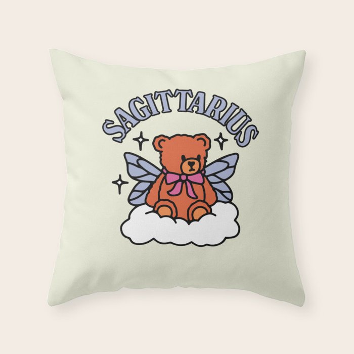 Sagittarius Teddy Bear Throw Pillow