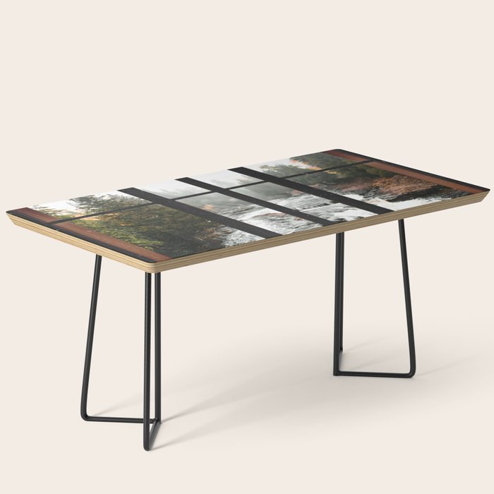 Window to the Waterfall and Forest | Foggy Forest Landscape in Autumn Coffee Table Gallery Image 1