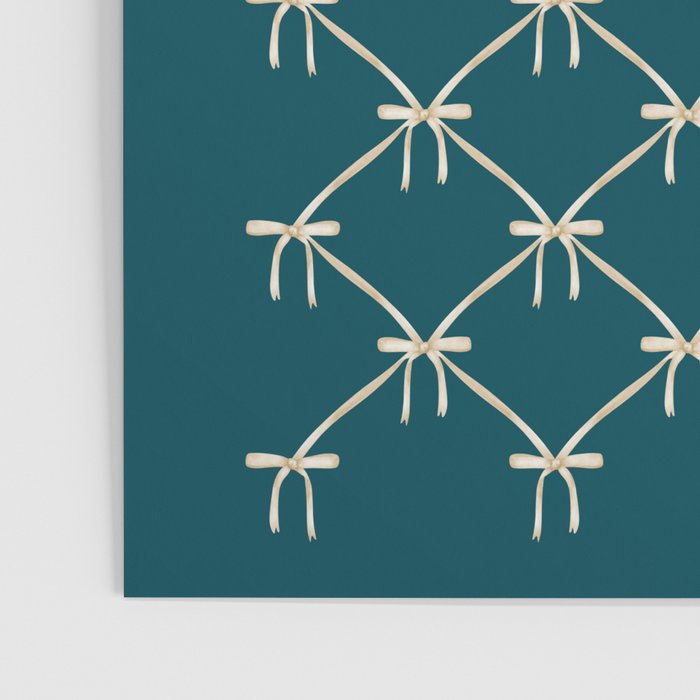 Bows & Ribbons Pattern XXIX Dark Teal Poster Gallery Image 3