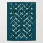 Bows & Ribbons Pattern XXIX Dark Teal Poster Gallery Image 4