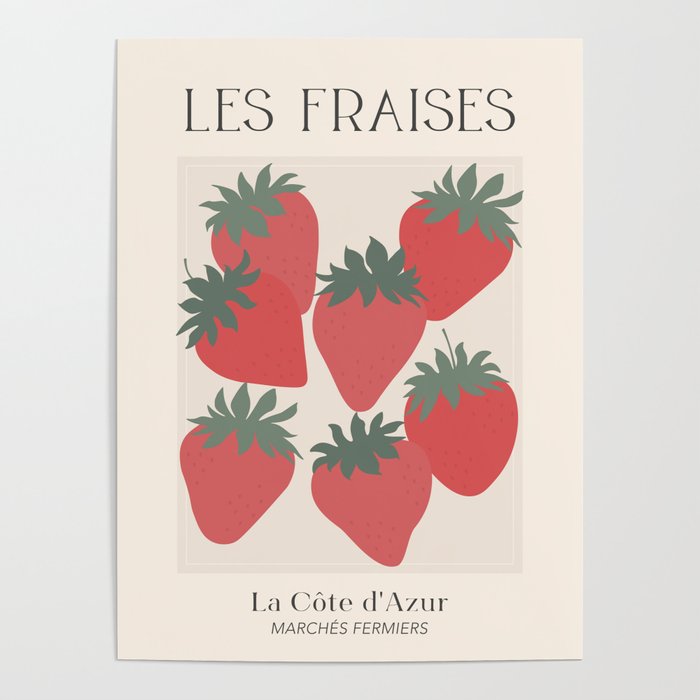 Les Fraises Fruit Market France Poster Gallery Image 1