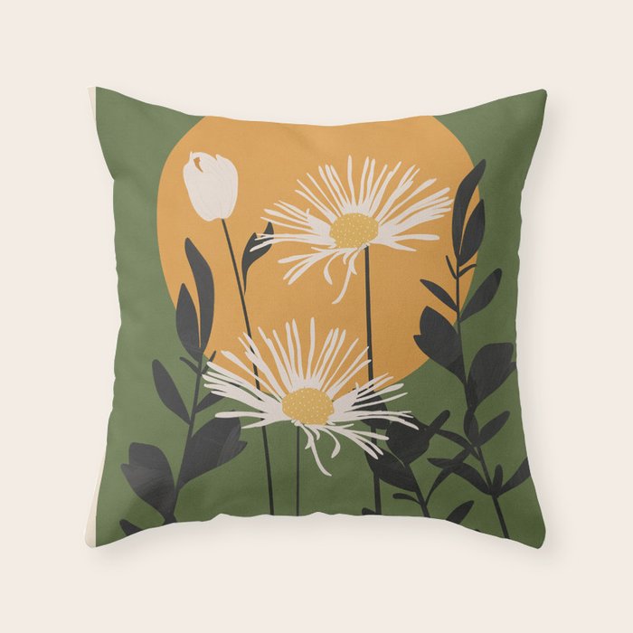 Abstract Florals 3 Throw Pillow Gallery Image 6