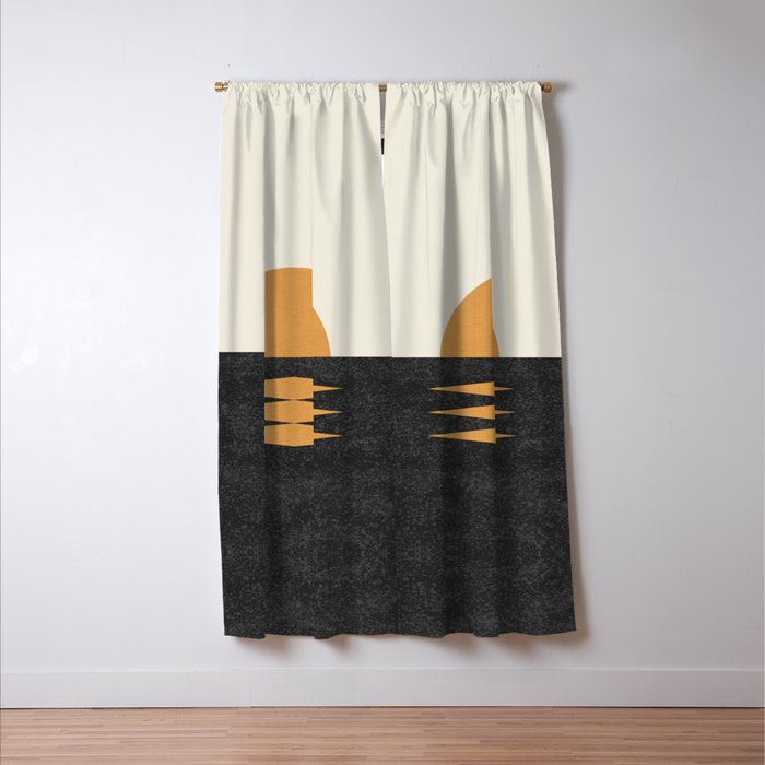 Sunset Geometric Midcentury style Window Curtain Gallery Image 3