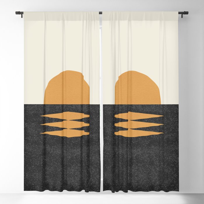 Sunset Geometric Midcentury style Window Curtain Gallery Image 1