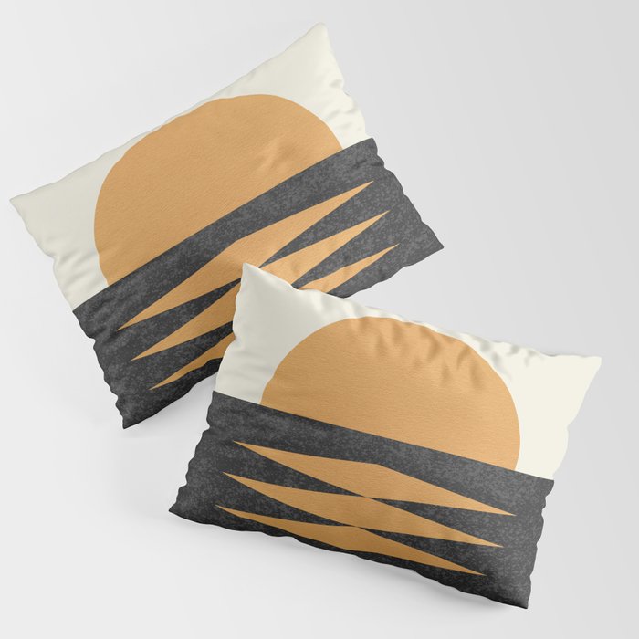 Sunset Geometric Midcentury style Pillow Sham Gallery Image 3
