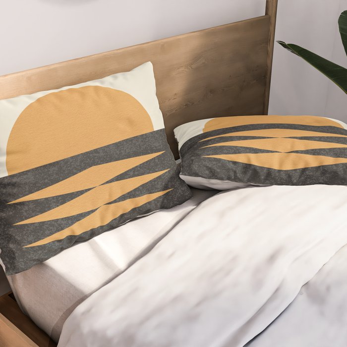 Sunset Geometric Midcentury style Pillow Sham Gallery Image 2