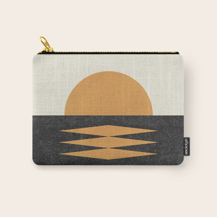 Sunset Geometric Midcentury style Carry All Pouch Gallery Image 1