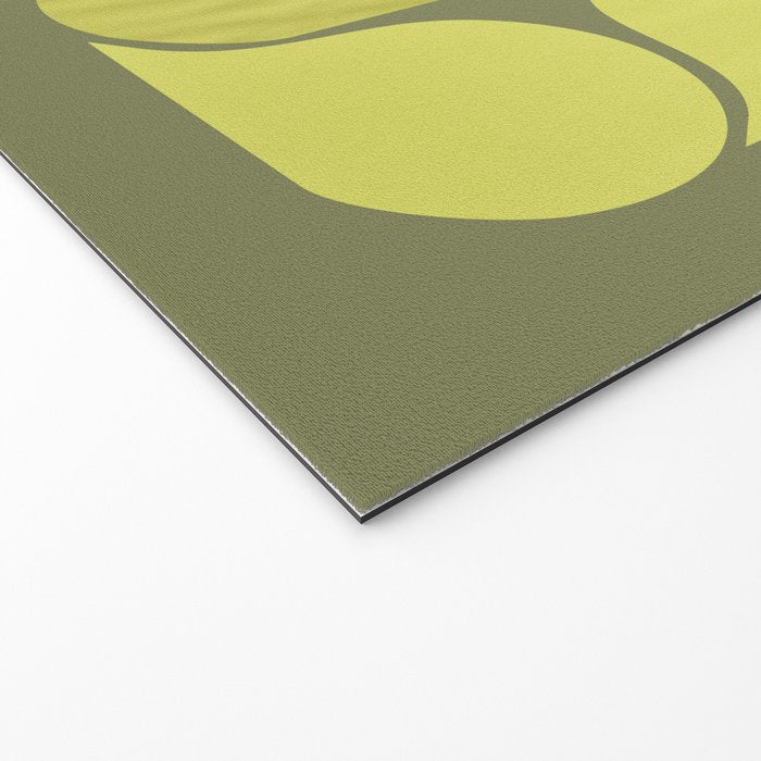 Bright Yellow Teardrop Pattern on Olive Green Welcome Mat Gallery Image 2