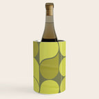 Bright Yellow Teardrop Pattern on Olive Green Wine Chiller Gallery Image 1
