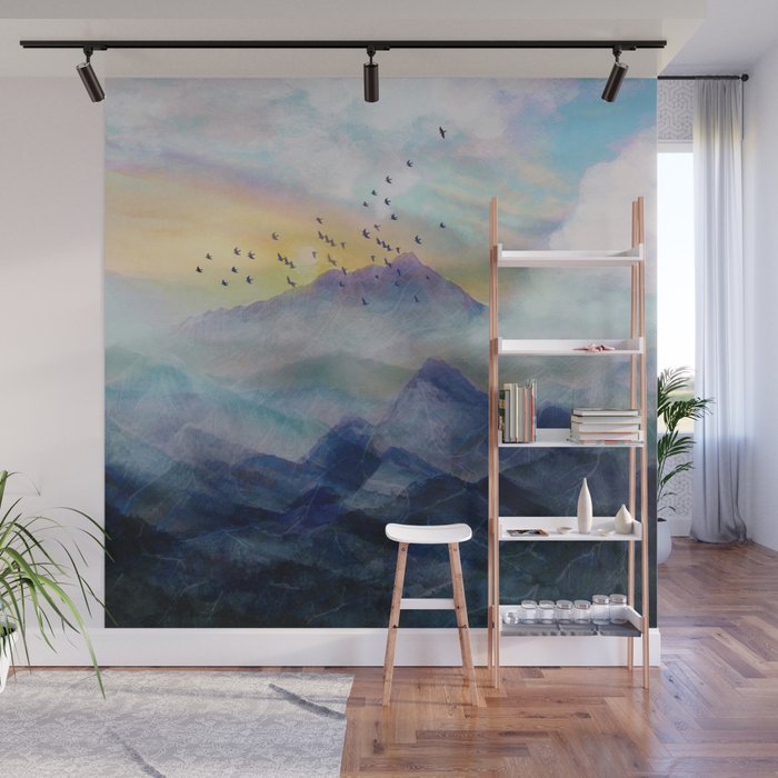 Mountain Sunrise Wall Mural Gallery Image 1