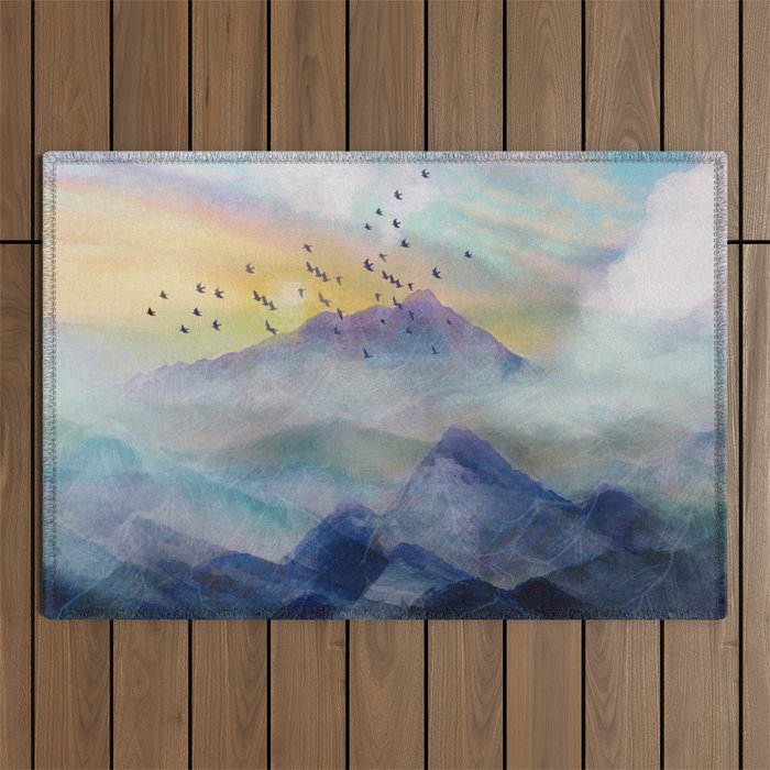 Mountain Sunrise Outdoor Rug Gallery Image 1