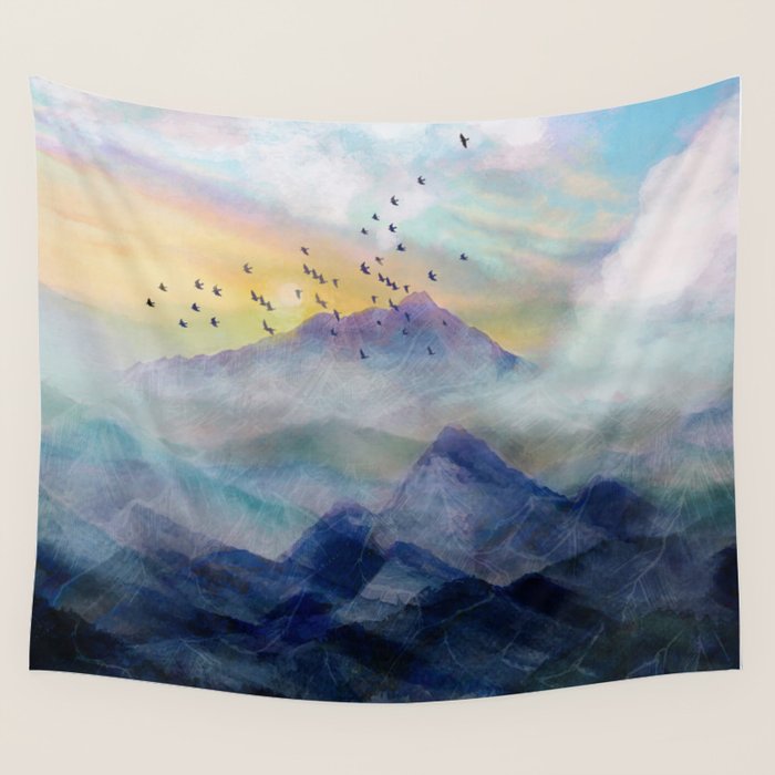 Mountain Sunrise Wall Tapestry Gallery Image 4