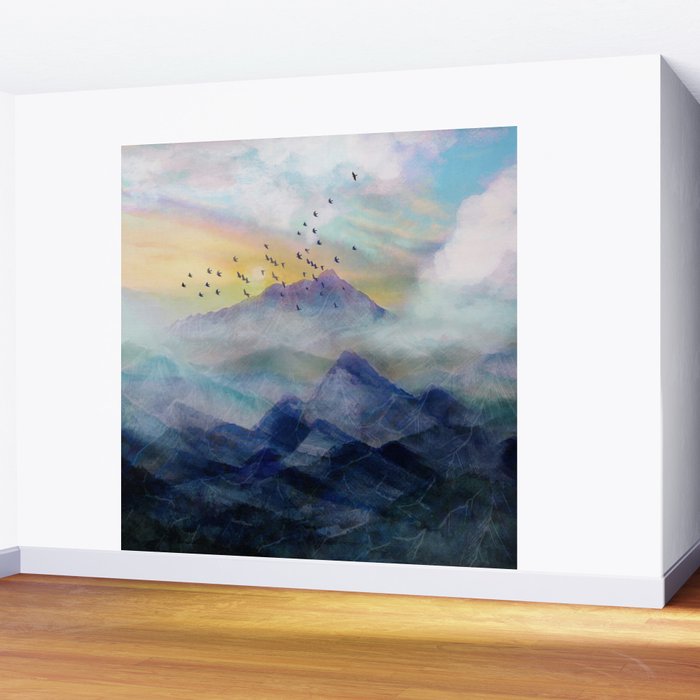 Mountain Sunrise Wall Mural Gallery Image 2