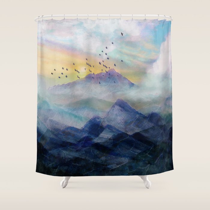 Mountain Sunrise Shower Curtain Gallery Image 1