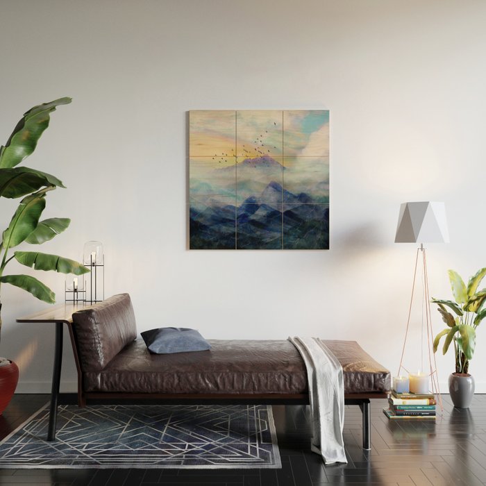 Mountain Sunrise Wood Wall Art Gallery Image 2