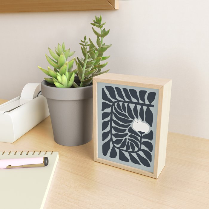 Cat and Plant 81 Mini Art Print Gallery Image 2