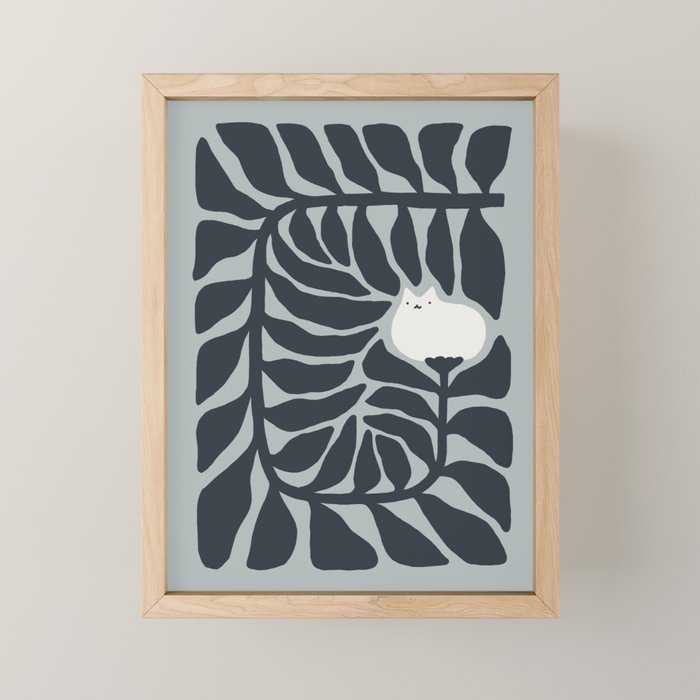 Cat and Plant 81 Mini Art Print Gallery Image 1