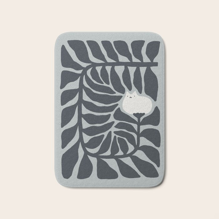Cat and Plant 81 Bath Mat Gallery Image 1