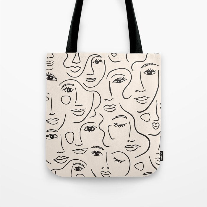 Abstract Faces Tote Bag Gallery Image 1