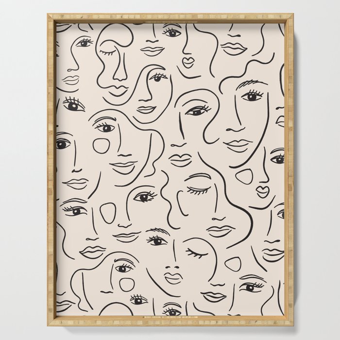 Abstract Faces Serving Tray Gallery Image 1