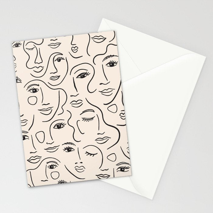 Abstract Faces Stationery Card Gallery Image 2