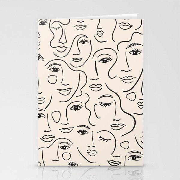 Abstract Faces Stationery Card Gallery Image 2