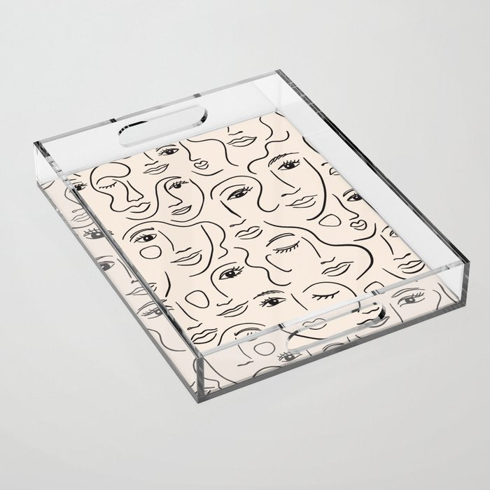 Abstract Faces Acrylic Tray Gallery Image 1