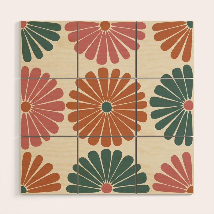 Retro Summer Daisies IX Wood Wall Art Gallery Image 1