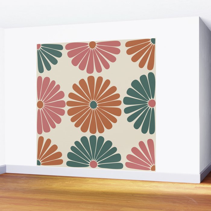 Retro Summer Daisies IX Wall Mural Gallery Image 2