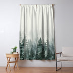 Foggy Pine Trees 3 Window Curtain Gallery Image 5