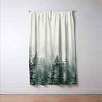 Foggy Pine Trees 3 Window Curtain Gallery Image 3