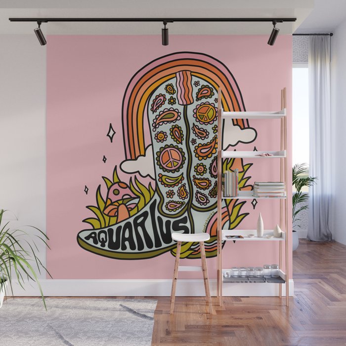 Aquarius Cowboy Boots Wall Mural Gallery Image 1