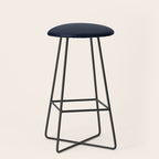 Simple Minimalist Color Block Pattern - Mid Striped Solid Light Mushroom Beige White Deep Navy Blue Stool Gallery Image 1