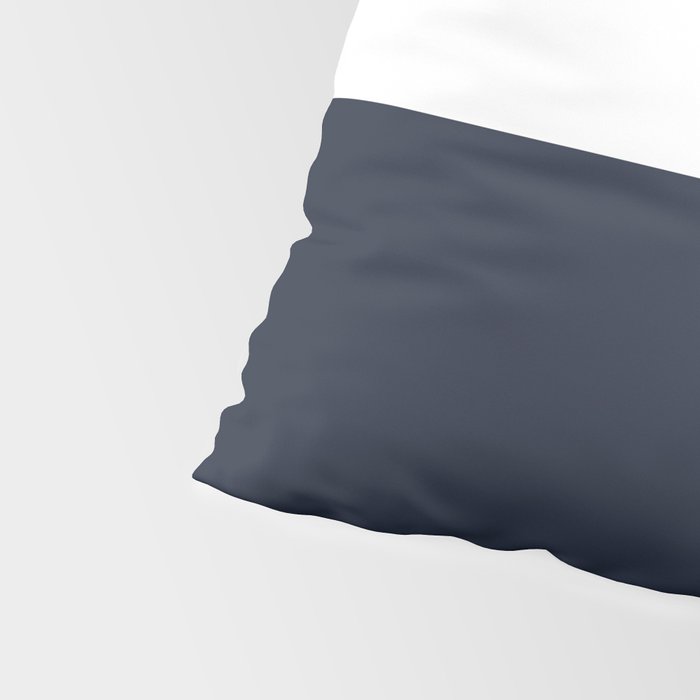 Simple Minimalist Color Block Pattern - Mid Striped Solid Light Mushroom Beige White Deep Navy Blue Pillow Sham Gallery Image 4