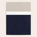 Simple Minimalist Color Block Pattern - Mid Striped Solid Light Mushroom Beige White Deep Navy Blue Poster Gallery Image 4
