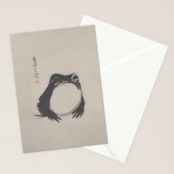 Matsumoto Hoji Frog Japanese Woodblock Art Stationery Card Gallery Image 2