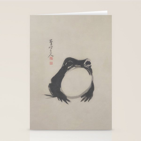 Matsumoto Hoji Frog Japanese Woodblock Art Stationery Card Gallery Image 1