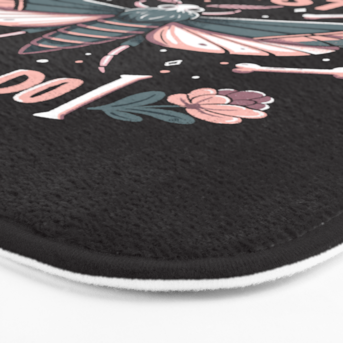 The horrors persist but so do I - gothic moth and skull design Bath Mat Gallery Image 3